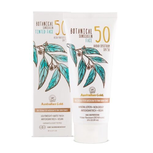 Australian Gold  Botanical apsaugos nuo saulės veido kremas su SPF50