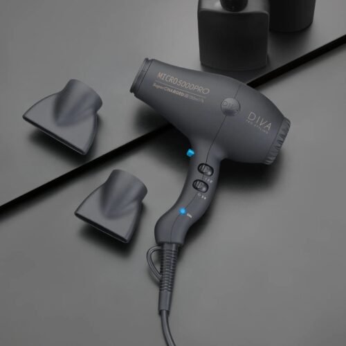 Diva Micro 5000 Black Hair Dryer plaukų džiovintuvas, black