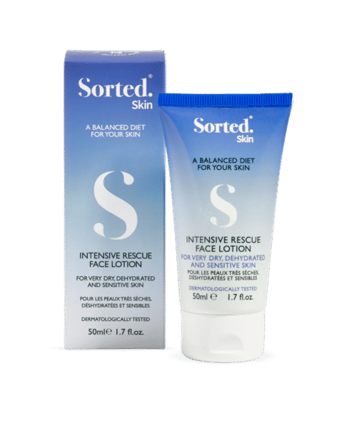 Sorted Skin Intensive Rescue Face Lotion – Intensyvaus poveikio veido losjonas jautriai odai 50ml