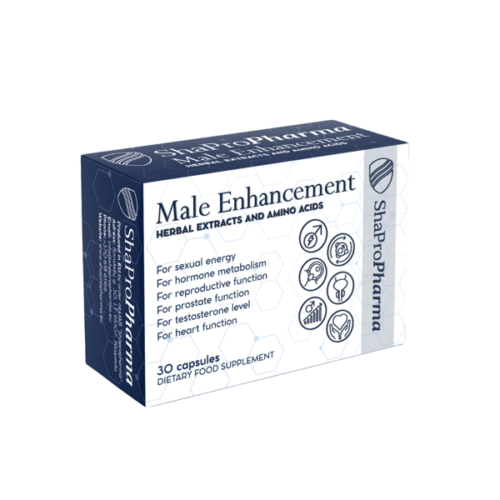 Shapropharma MALE ENHANCEMENT, vyrų potencijai, 30 kapsulių
