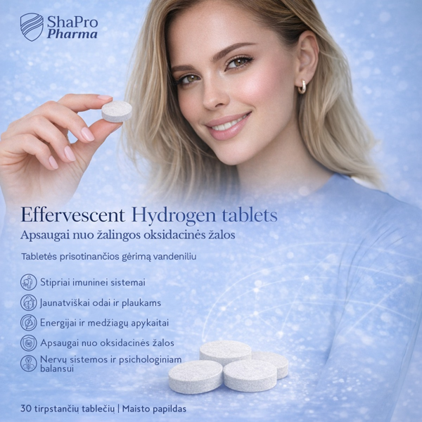 Shapropharma HYDROGEN, 30 vandenilio tablečių - Image 2