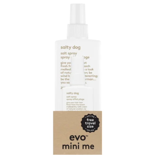 evo mini me: salty dog paplūdimio tekstūros purškalas + travel salty dog